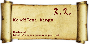 Kopácsi Kinga névjegykártya