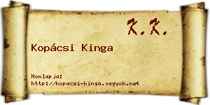 Kopácsi Kinga névjegykártya