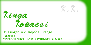 kinga kopacsi business card